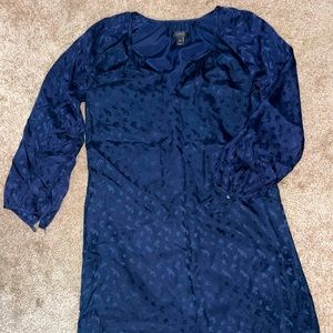 J Crew navy blue silk dress